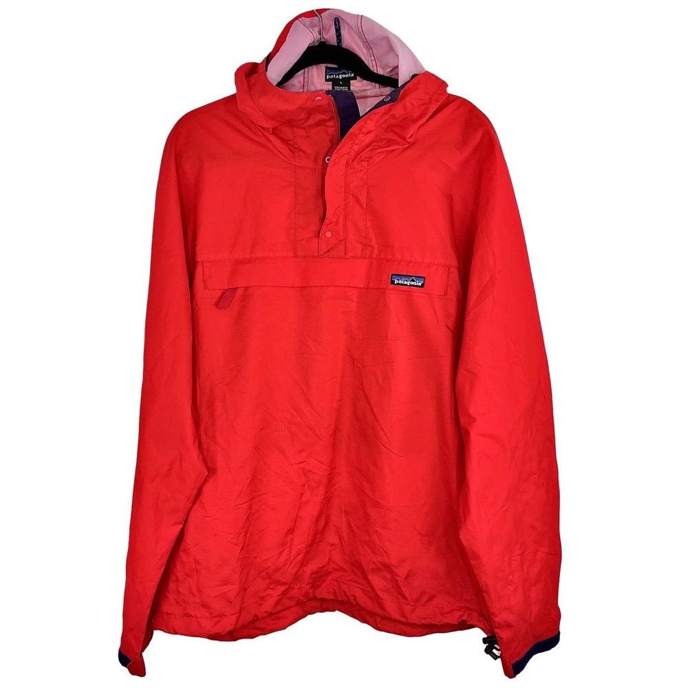 Vintage 90s Patagonia Men's Large Red Nylon Anorak Pullover 1/4‎ Zip Jacket - Picture 8 of 9
